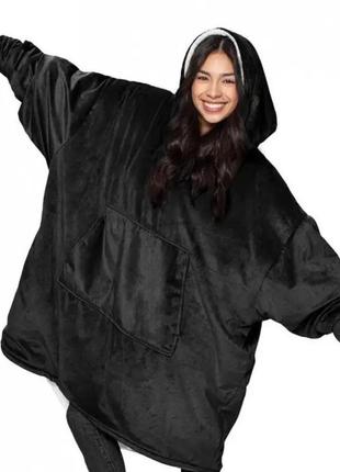 Толстовка-плед з капюшоном і рукавами huggle hoodie сіра