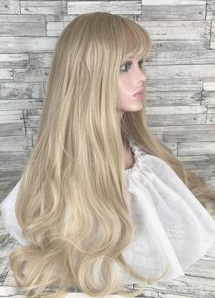 4821 парик блонд волнистый с челкой и пробором 70см lc5038-1