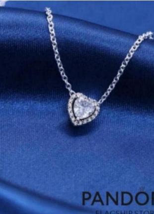 Цепочка чокер серебро кулон silver_pandora original