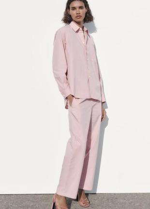 Брючный костюм из поплина zara