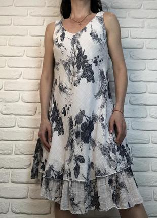 Легкое натуральное хлопковое платье сарафан италия. итальянское платье хлопок платье жатый хлопок, фактурное платье
