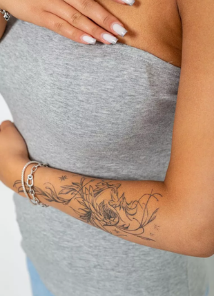 Топ жіночий однотонний, колір сірий, 244r289