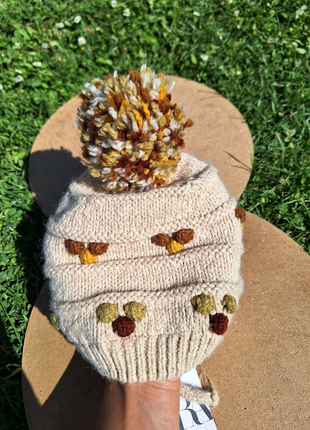 Осіння шапка з помпоном зара zara на хлопчика дівчинку 1-3 р 50