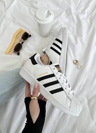 Кожаные кроссовки adidas superstar