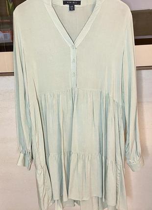 Літня бавовняна сукня олива хакі оверсайз oversize amisu