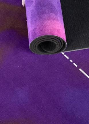 Килимок для йоги easyfit blackmoon (замша-каучук) print фіолетовий4 фото