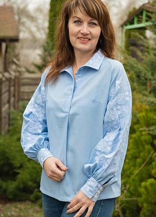 Бесплатная доставка вышиванка из льна