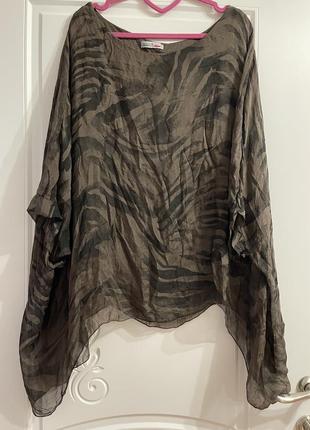 Італійский шовковий блузон . немов пірʼячко - повітряний