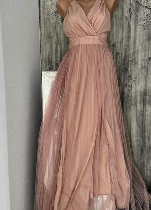 Неймовірна літня сукня з сіткою ефектна сукня з відкритою спиною пудрова сукня з шифоном