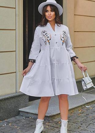 Платье с вышивкой ♥️ все рразмеры!!!️