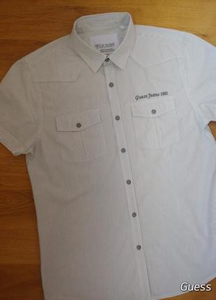 Летняя рубашка мужская на кнопках guess