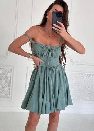 Жіноча сукня неймовірно ніжна  із натуральної тканини розміри: 42-44; 46-48