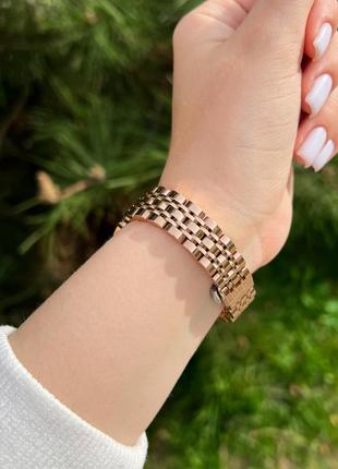 Часы женские кварцевые olevs золотые з синим циферблатом