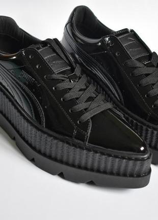 Puma x fenty by rhianna “pointy creeper”  женские лаковые туфли-кеды на тракторной платформе
