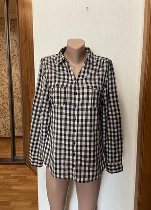 Рубашка в клетку h&amp;m размер xs 42
