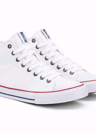 Чоловічі кеди високі big star dd174251 білі р.42