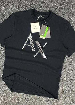 Літня чоловіча чорна футболка armani exchange