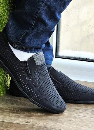 Чоловічі мокасини літні кросівки сіточка туфлі