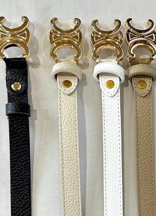 Кожаный ремень в молочном цвете, 100 см. италия.