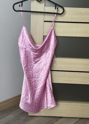 Платье комбинация принт цветы zara шелковое сарафан