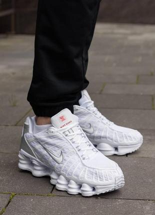 Мужские кроссовки nike shox tl white3 фото