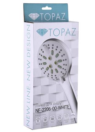 Лейка для душа 6 функций переключения спрей + массаж topaz nf-2206-00-white белая