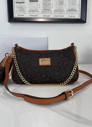 Нова сумка крос боді коричнева calvin klein