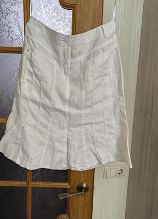 Сверхлегкая льняная юбка миди р.м в идеале