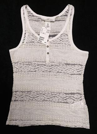 New l.o.g.g h&m кружевной топ майка /8397/