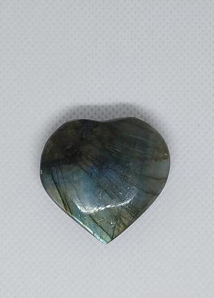Лабрадор кабошон камень сердце без оправы 36*38*12 мм. натуральный лабрадор индия