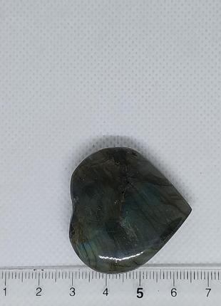 Лабрадор кабашон камінь серце без оправи 36*38*12 мм. натуральний лабрадор індія4 фото
