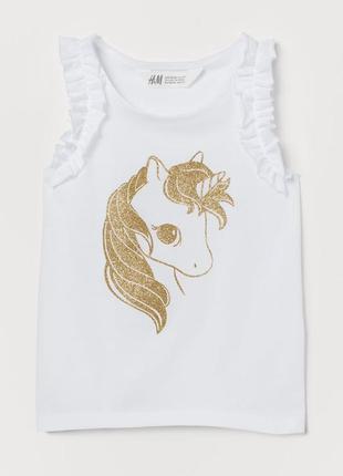 Нежная летняя майка с единорогом h&amp;m в наличии