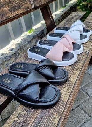 Шкіряні м'які шльопанці. 7 кольорів