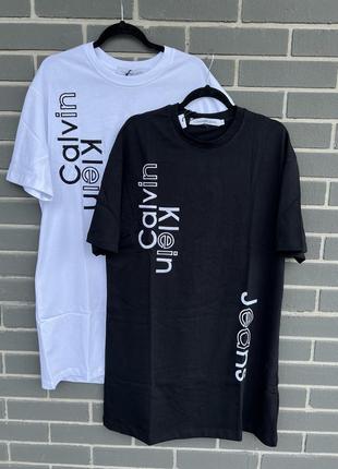 Платье футболка, удлиненное платье, платье calvin klein,футболка calvin klein