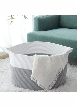 Корзина органайзер для хранения белья или игрушек 55х35 серый