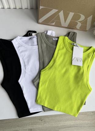 Топ zara/ майка zara в рубчик