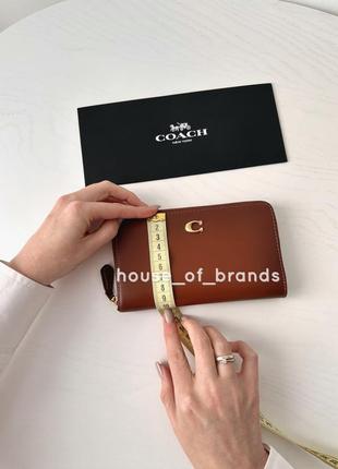 Coach medium zip around wallet женский кожаный брендовый кошелек коуч коач оригинал портмоне на подарок жене на подарок девушке10 фото