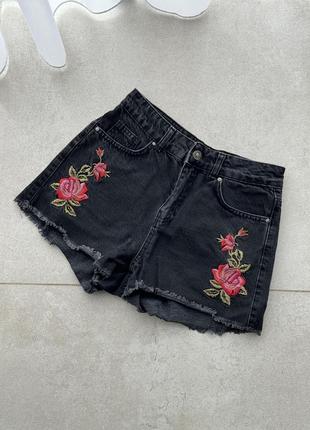 Красиві чорні джинсові шорти xs/s1 фото