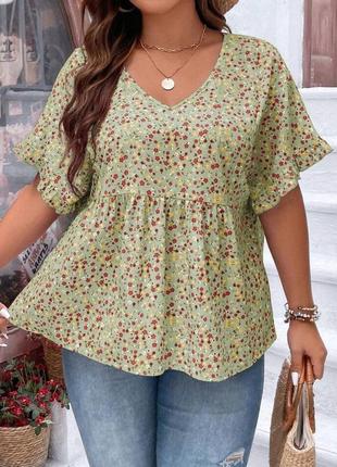 Блуза в цветочный принт 2xl shein