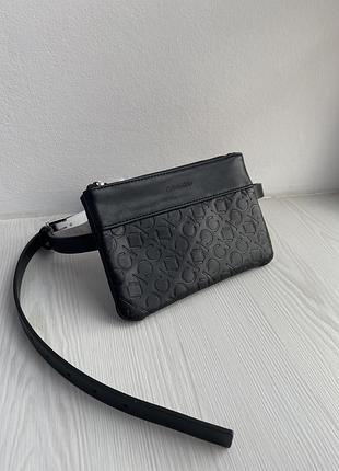 Calvin klein кожаная на пояс сумка поясная см