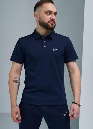 Поло мужское nike синее