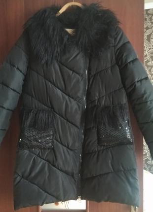 Женская теплая длинная куртка