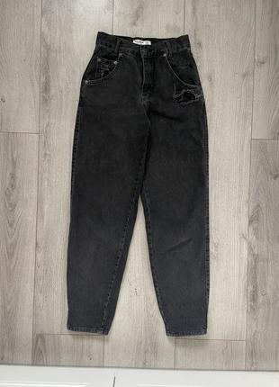 Черные широкие джинсы pull & bear2 фото