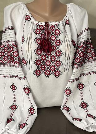 Етно вишиванка на білому домотканому полотні тм savchukvyshyvka. ж-2483
