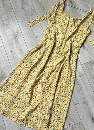 Жовта літня сукня з квітковим принтом quiz2 фото