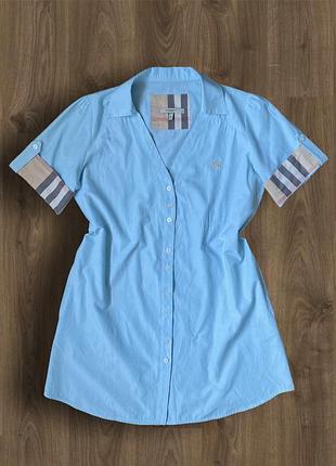 Свободное лёгкое платье рубашка burberry туника барбери котон