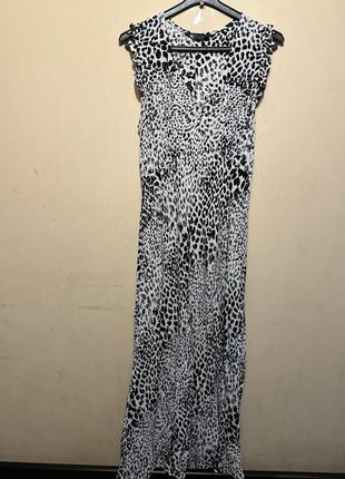 Платье макси вискоза леопард m&s