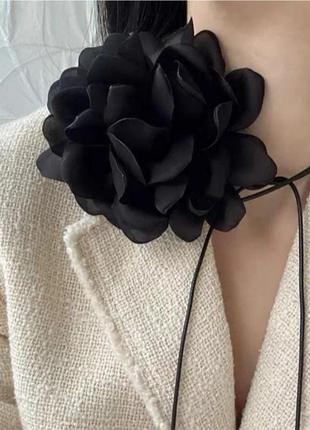 Чокер - шнурок троянда 12 см+190 см , браслет