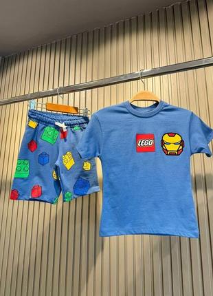 Стильний костюм для хлопчика zara lego. комплект футболка і шорти зара лего.