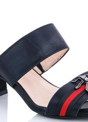 Босоніжки шльопанці жіночі з декором на підборах розмір 36,37,38,39,40